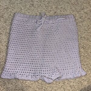 Handmade Crochet Shorts in Light Purple